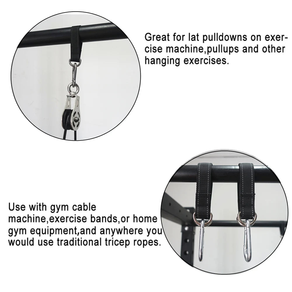 2 PCS 440 Lbs Heavy Duty Hanging Strap with Carabiner Hook for Tree Swing Hammock Fitness Home Gym Resistance Band Workout