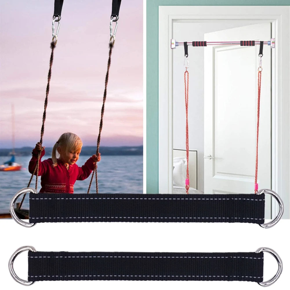 2 PCS 440 Lbs Heavy Duty Hanging Strap with Carabiner Hook for Tree Swing Hammock Fitness Home Gym Resistance Band Workout