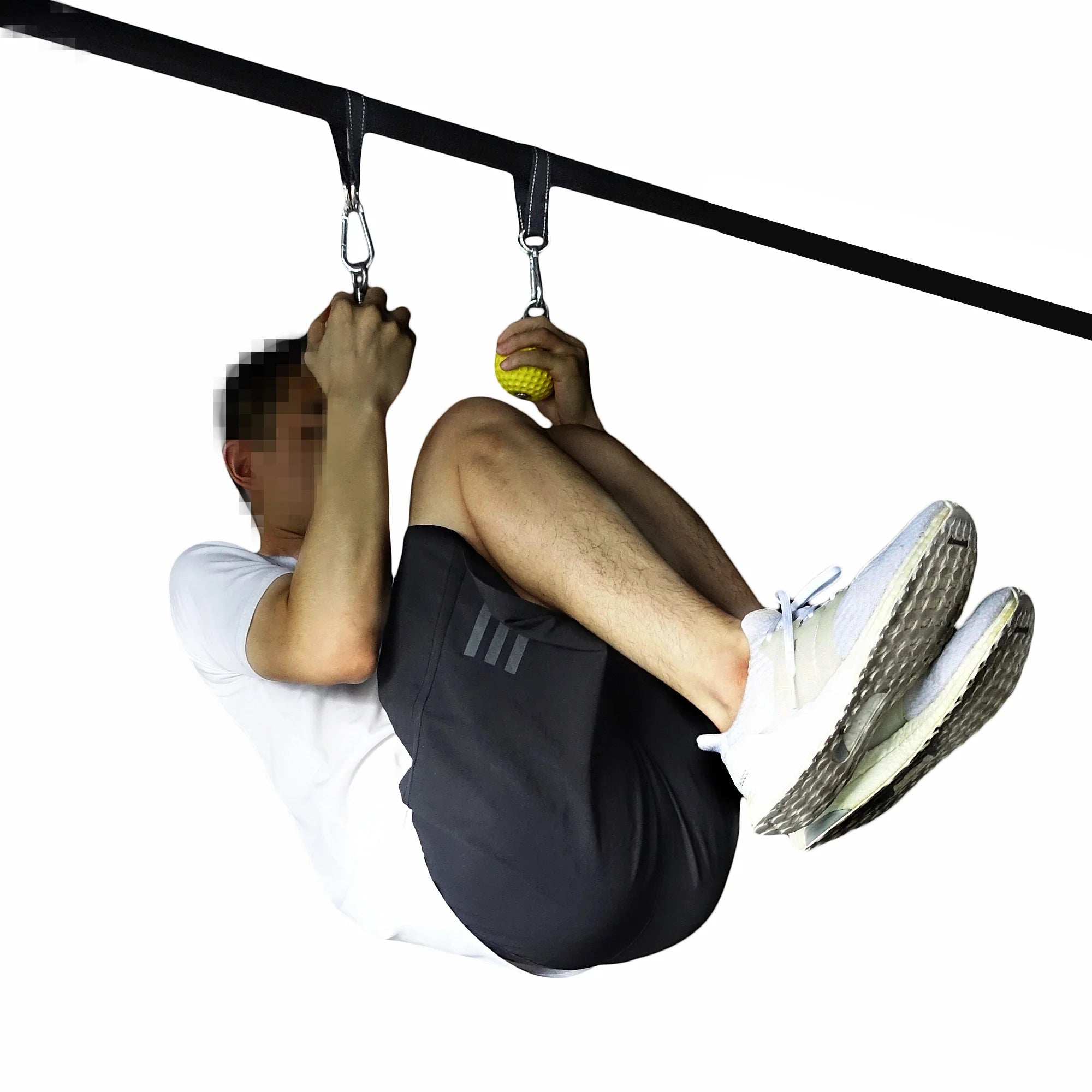 2 PCS 440 Lbs Heavy Duty Hanging Strap with Carabiner Hook for Tree Swing Hammock Fitness Home Gym Resistance Band Workout