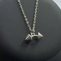 1 piece fitness muscle man weightlifting necklace gym barbell dumbbell kettlebell pendant necklace.