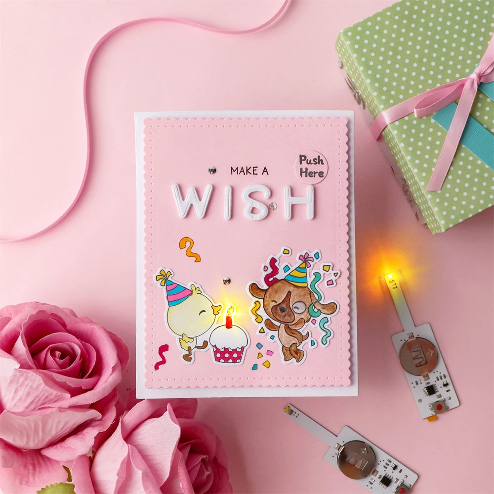 3-6Pcs/set Creative Blow-Out LED Candle Light for Light-Up Birthday Card Perfect for Scrapbook layouts and POP-up Projects Light