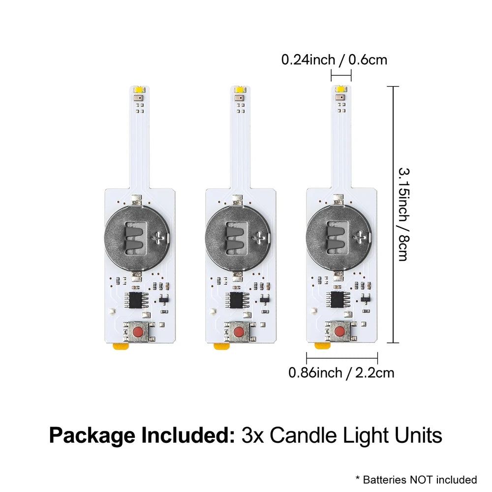 3-6Pcs/set Creative Blow-Out LED Candle Light for Light-Up Birthday Card Perfect for Scrapbook layouts and POP-up Projects Light