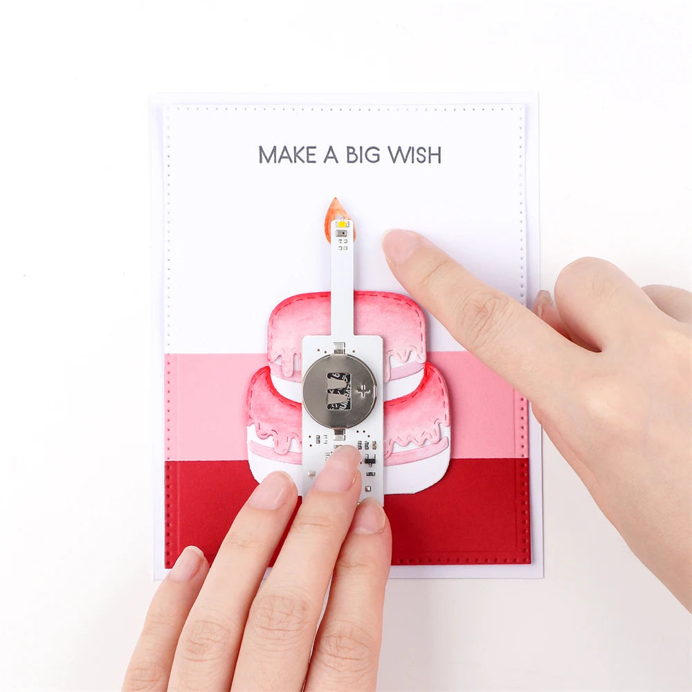 3-6Pcs/set Creative Blow-Out LED Candle Light for Light-Up Birthday Card Perfect for Scrapbook layouts and POP-up Projects Light