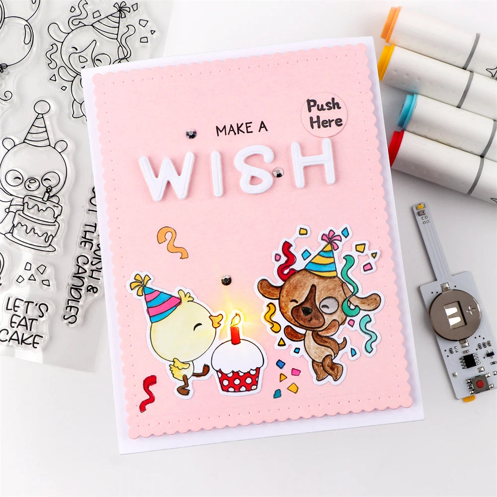 3-6Pcs/set Creative Blow-Out LED Candle Light for Light-Up Birthday Card Perfect for Scrapbook layouts and POP-up Projects Light