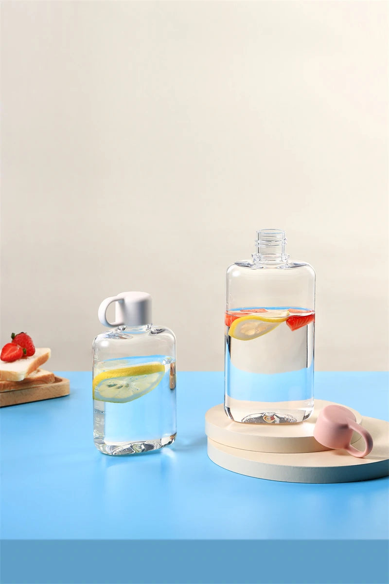 360 ML Water Botlte BPA FREE Flat Clear Plastic Crystal Drinks Kettle Portable Notebook Fitness Bike Cup Summer Cold Water Jug