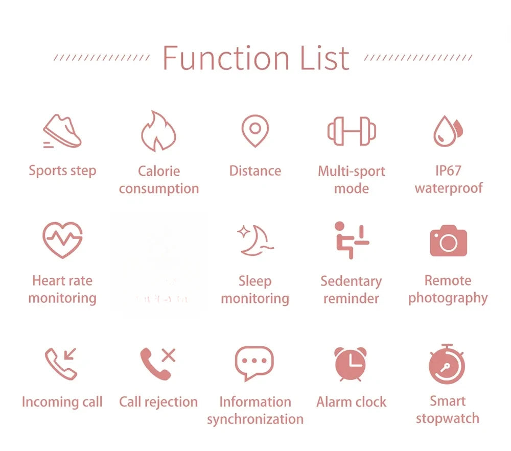 Fashion Ladies Smart Watch Luxury Women Bluetooth Wristband Waterproof Blood Pressure Fitness Tracker Bracelet Crystal Watch