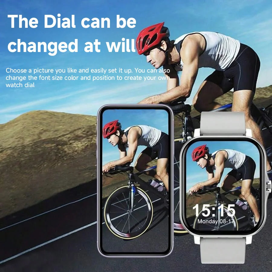 2025 New Square Sport Smartwatch for Android/IOS Heart Rate/Sleep Monitor Fitness Tracker BT Call Smart Watch For Men Women Gift