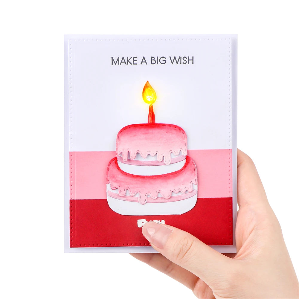 3-6Pcs/set Creative Blow-Out LED Candle Light for Light-Up Birthday Card Perfect for Scrapbook layouts and POP-up Projects Light
