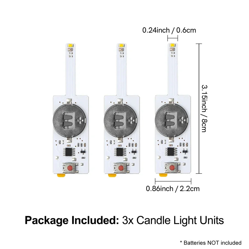 3-6Pcs/set Creative Blow-Out LED Candle Light for Light-Up Birthday Card Perfect for Scrapbook layouts and POP-up Projects Light