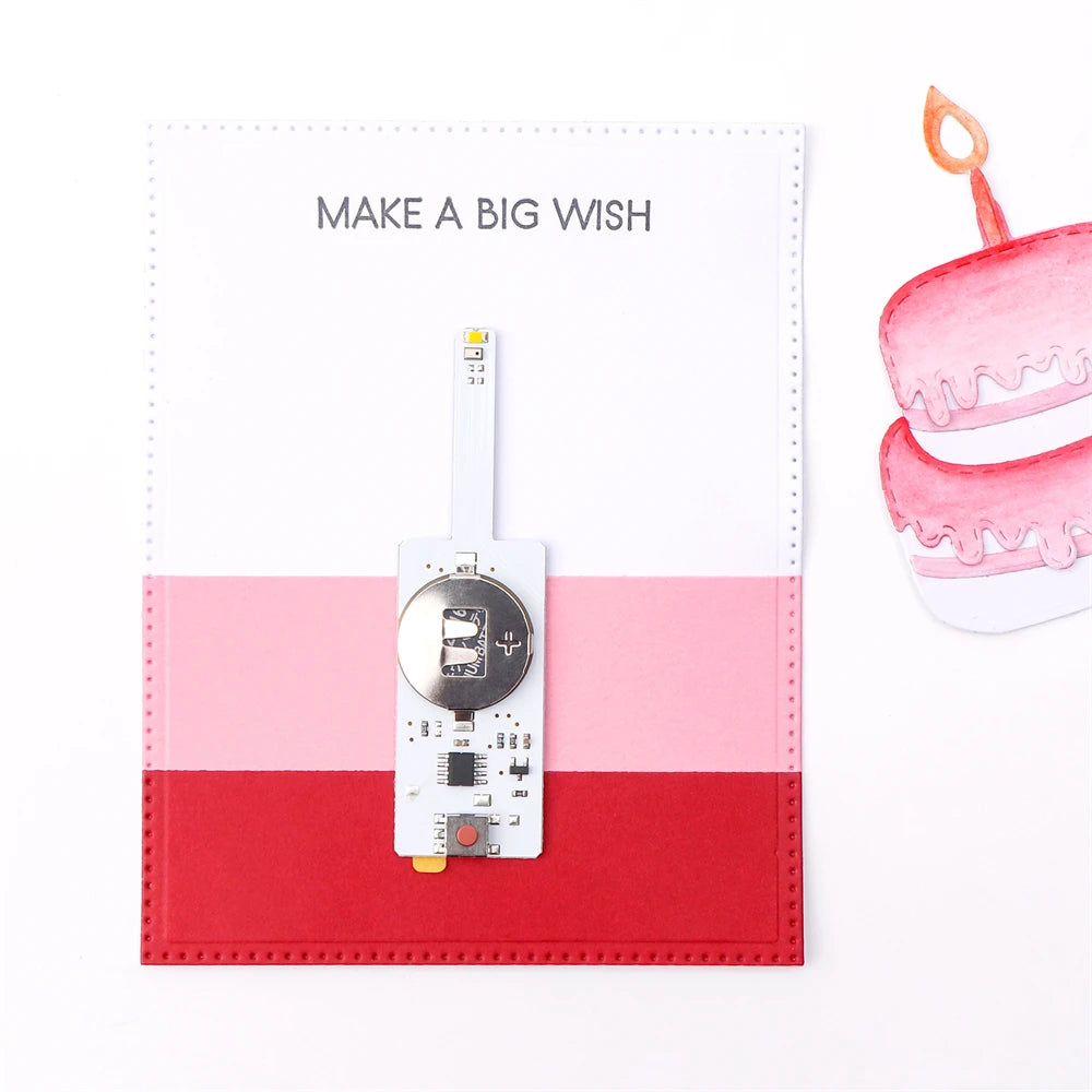 3-6Pcs/set Creative Blow-Out LED Candle Light for Light-Up Birthday Card Perfect for Scrapbook layouts and POP-up Projects Light