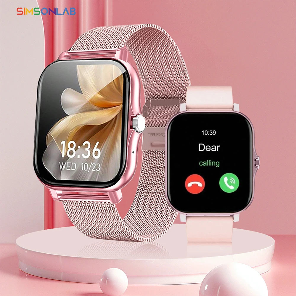 2025 New Square Sport Smartwatch for Android/IOS Heart Rate/Sleep Monitor Fitness Tracker BT Call Smart Watch For Men Women Gift