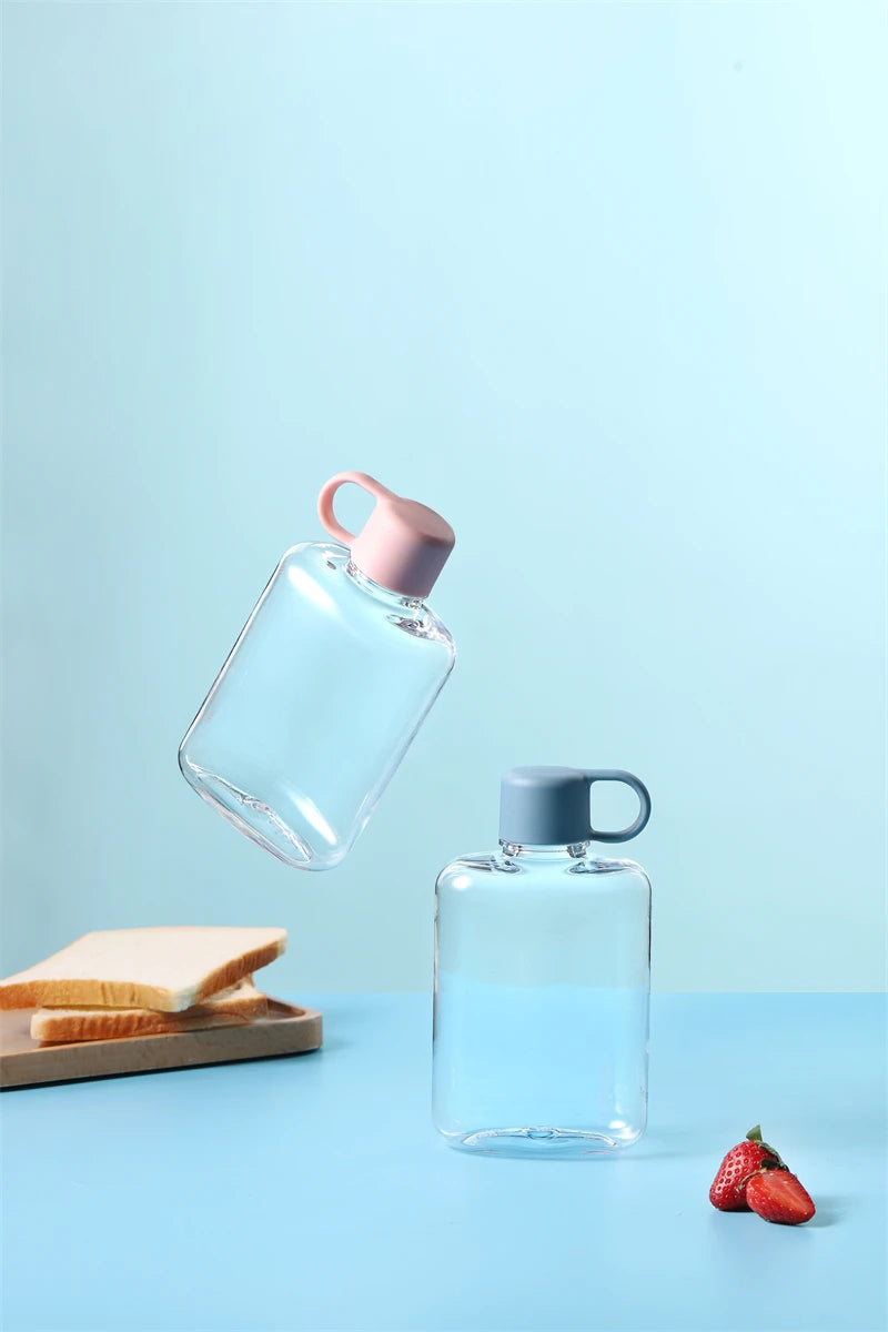 360 ML Water Botlte BPA FREE Flat Clear Plastic Crystal Drinks Kettle Portable Notebook Fitness Bike Cup Summer Cold Water Jug