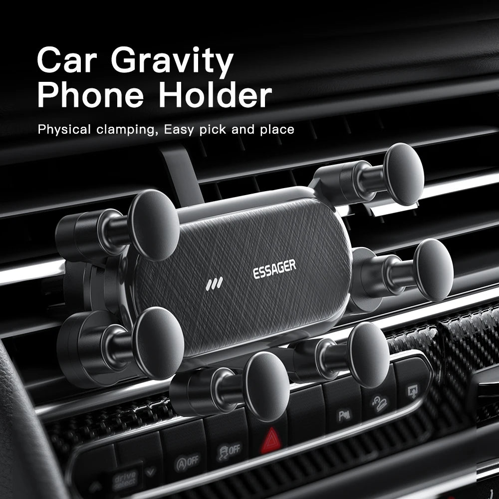 Essager Gravity Car Phone Holder Air Vent Clip Mount Mobile Phone Stand In Car GPS Support For iPhone 14 13 Pro Xiaomi Samsung