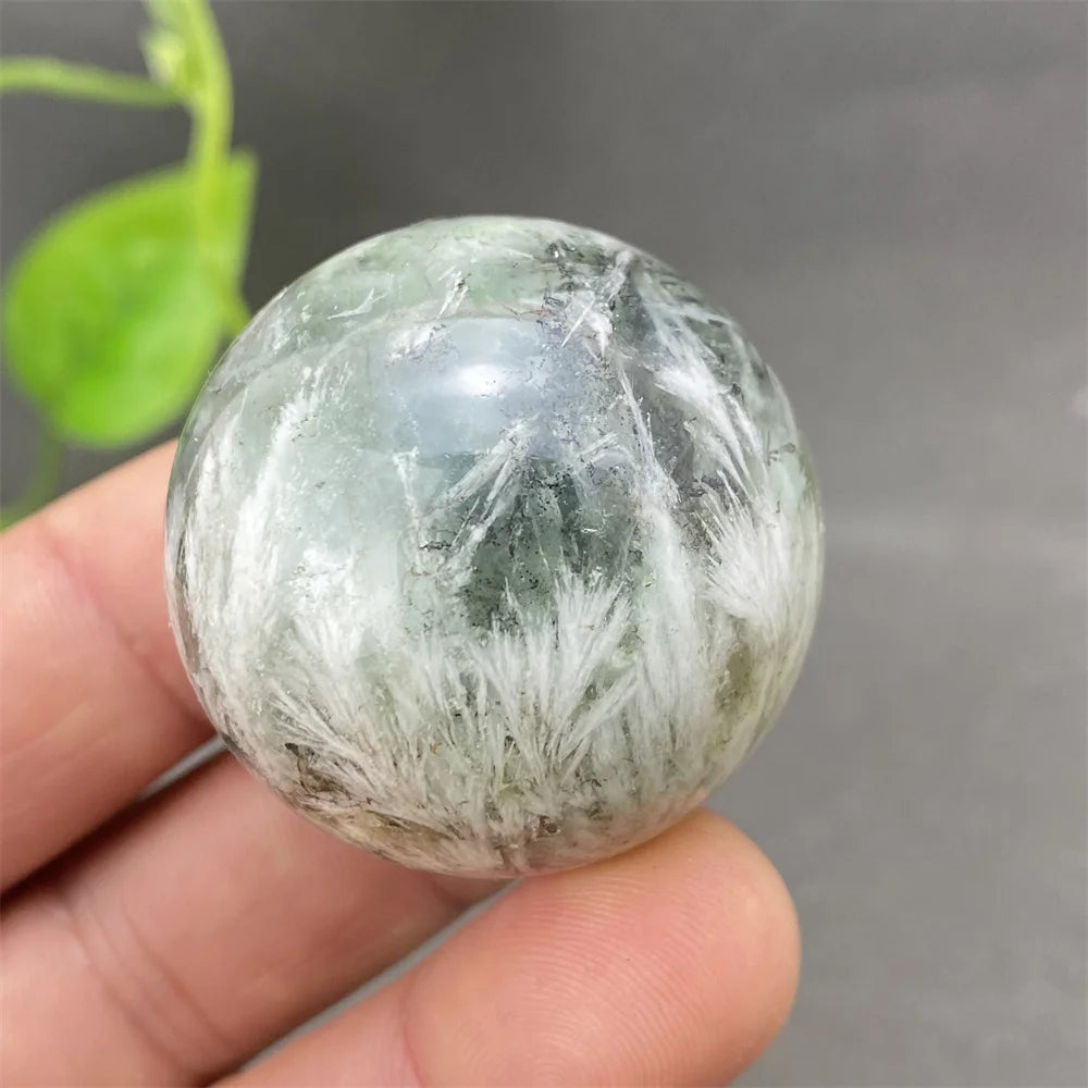 Natural Colorful Feather Fluorite Crystal Ball Hand Polished Yoga Meditation Fitness Ball Home Decoration+Base