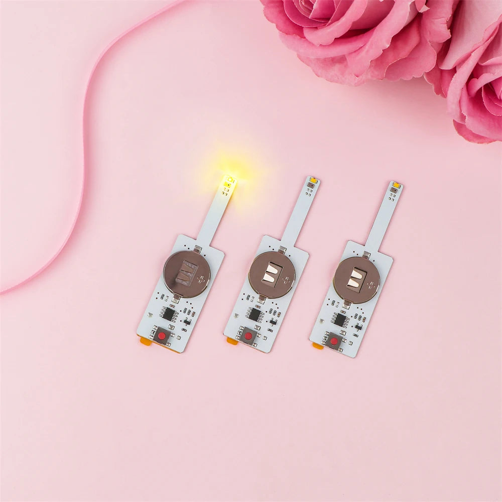 3-6Pcs/set Creative Blow-Out LED Candle Light for Light-Up Birthday Card Perfect for Scrapbook layouts and POP-up Projects Light