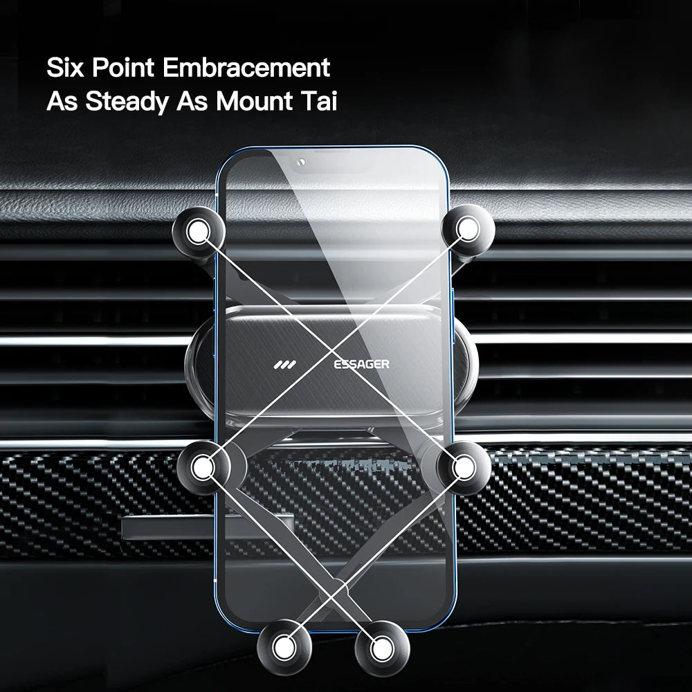 Essager Gravity Car Phone Holder Air Vent Clip Mount Mobile Phone Stand In Car GPS Support For iPhone 14 13 Pro Xiaomi Samsung