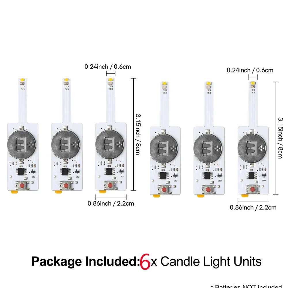 3-6Pcs/set Creative Blow-Out LED Candle Light for Light-Up Birthday Card Perfect for Scrapbook layouts and POP-up Projects Light