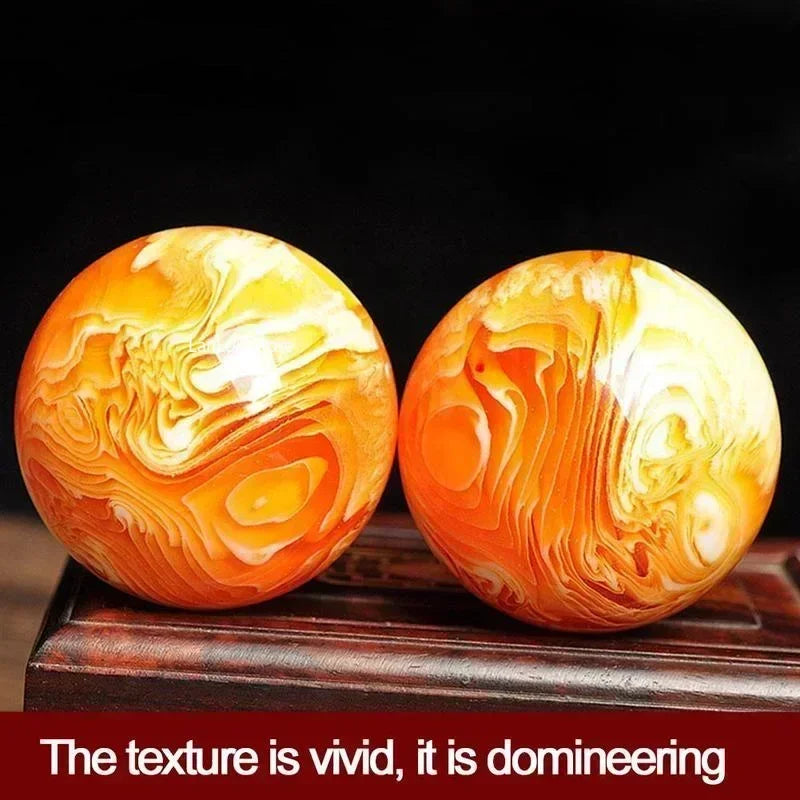 1pc Amber Beeswax Sphere Ball Massage Ball Resin Crystal and Handball Sphere Elderly Middle-aged Healing Crystal Sphere Fitness