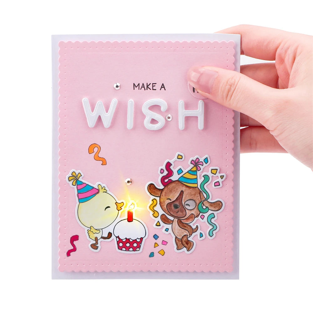 3-6Pcs/set Creative Blow-Out LED Candle Light for Light-Up Birthday Card Perfect for Scrapbook layouts and POP-up Projects Light