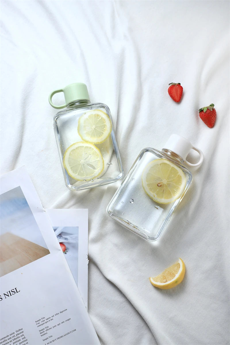 360 ML Water Botlte BPA FREE Flat Clear Plastic Crystal Drinks Kettle Portable Notebook Fitness Bike Cup Summer Cold Water Jug
